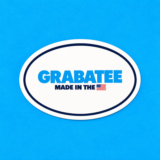 Custom oval full color vinyl sticker example by Grabatee